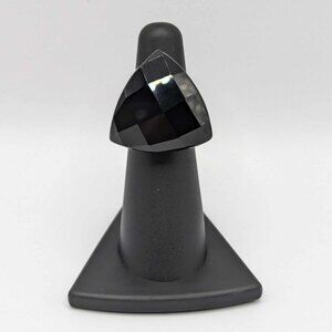 Gorgeous Gothic Black Hard Plastic Prism Ring in Size 5.5